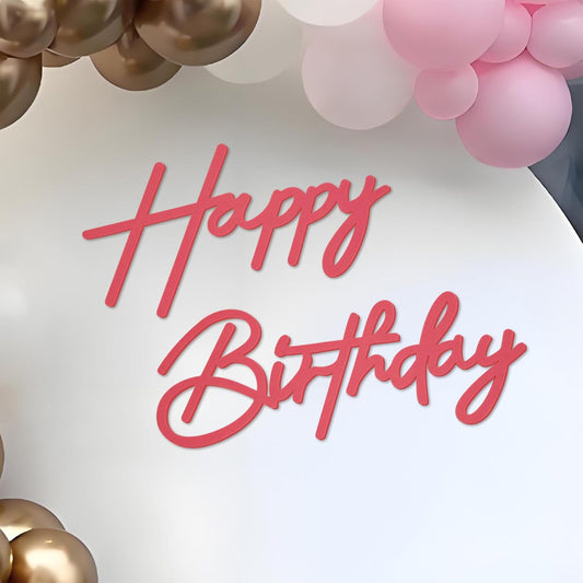 Happy Birthday Sign for Arch Backdrop - Felt Happy Birthday Letters Banner & Sign for Girls, Boys & Adults' Birthday Party Balloon Arch Decorations (Pink)