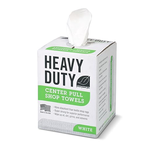Fresh Towel Heavy Duty Center Pull Shop Towel Rags for Cleaning- (1 Box of 160 Sheets) Disposable Cleaning Towels - 9 x 12 inches - FT800 (White)