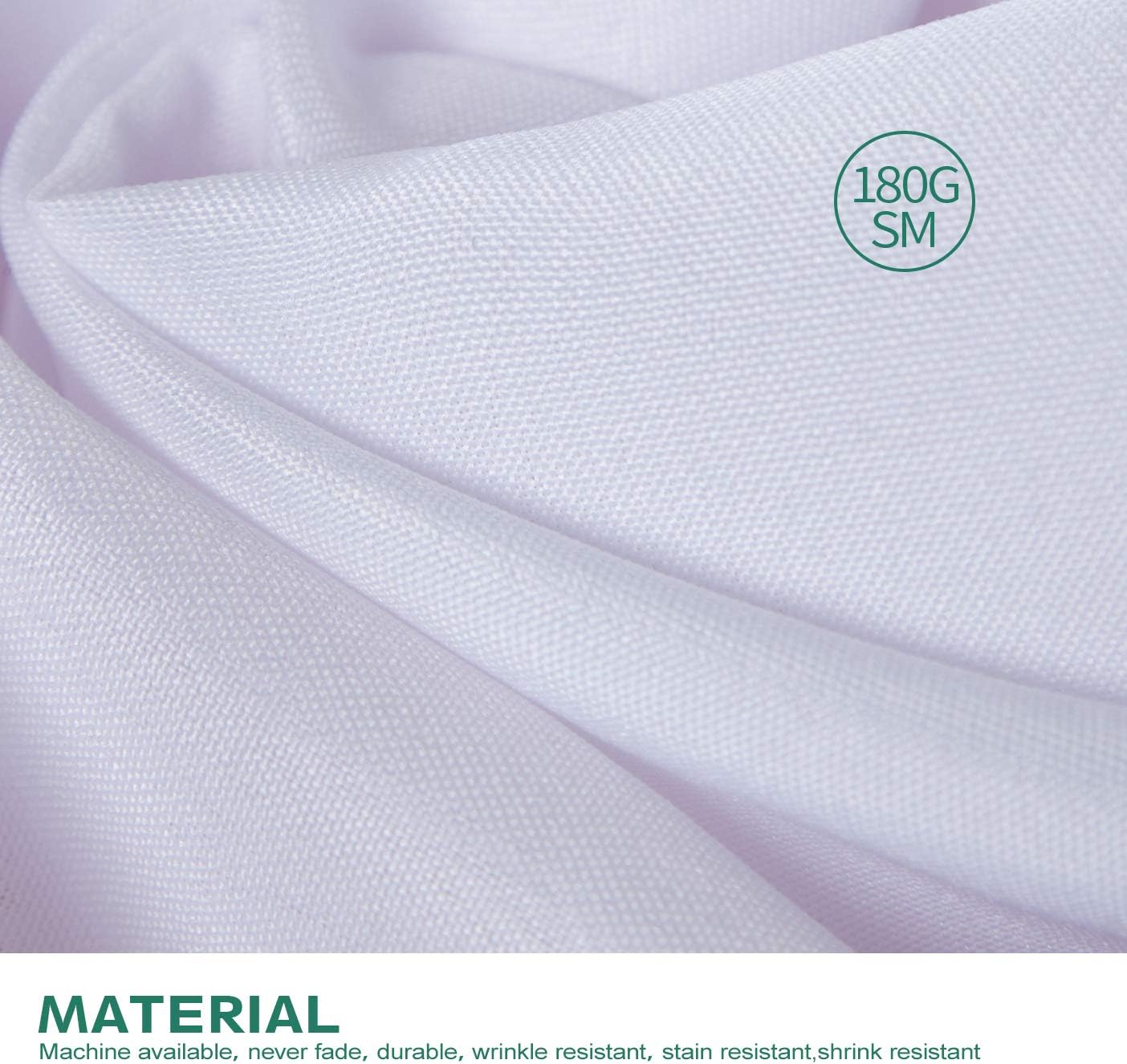 Surmente 10 Pack White Table Skirt, 14ft Polyester Tablecloth for Weddings, Banquets, or Restaurants