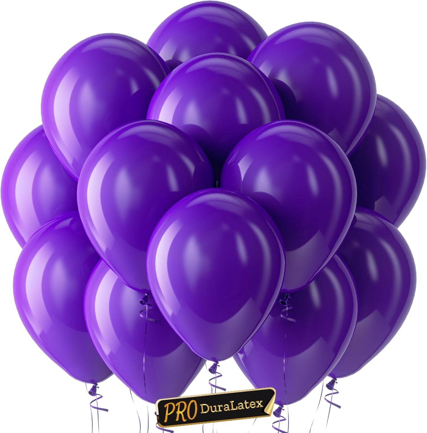 Bezente Pro Duralatex Dark Purple Balloons -100 Pack 12 inch Extra-Thick Purple Balloons for Long-Lasting Professional Party Decorations, Large Wedding Graduation Halloween Birthday