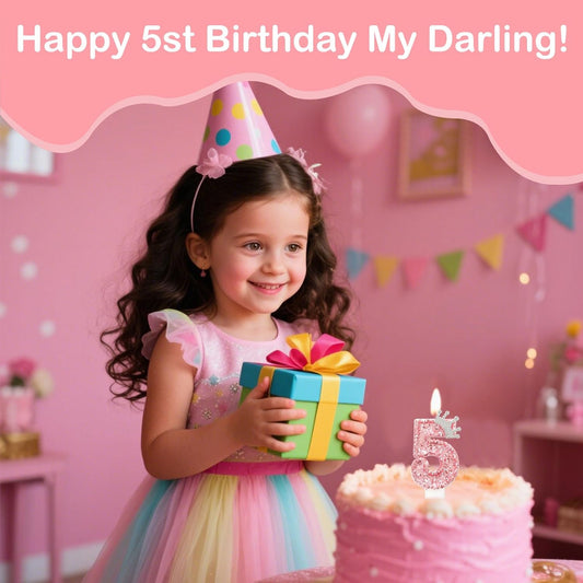 Ceya Number 5 Birthday Candles,Pink Crown Candle for Cake, Sparkling Number Glitter Candle 3.14inch Cake Topper,5st Birthday Decorations for Girl Women Reunions Anniversary Party Supplies