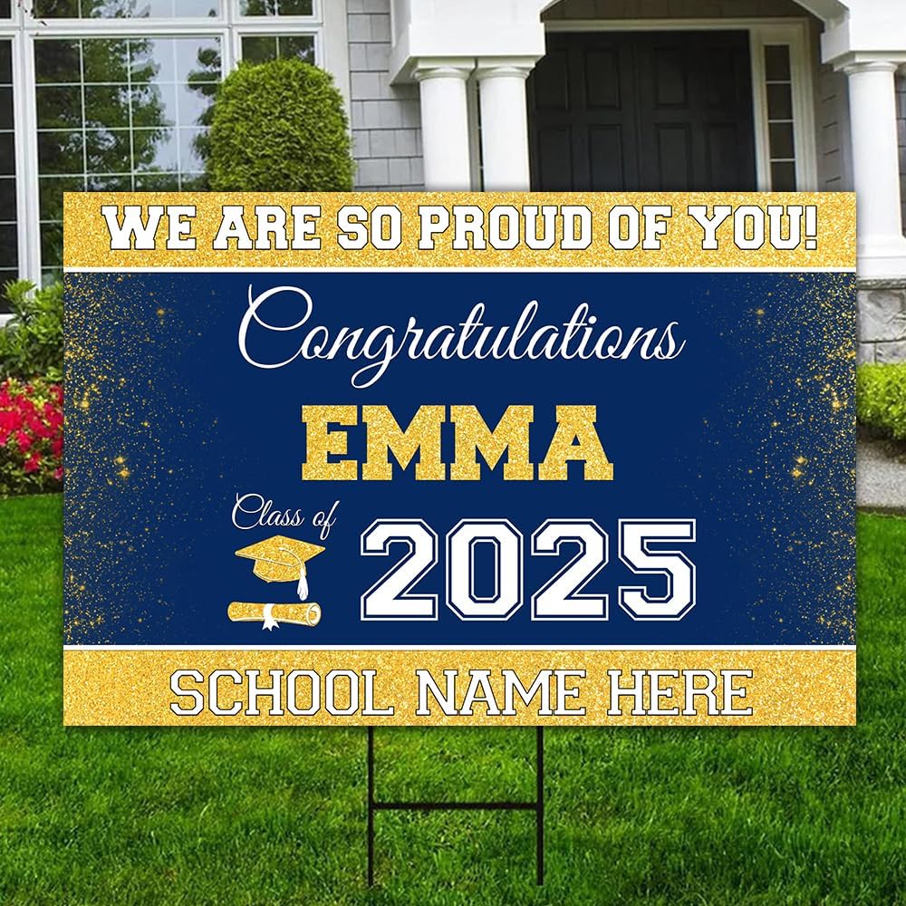 Personalized Graduation Yard Signs, Class of 2025 Sign, Graduation Senior Sign 2025, Graduate Yard Sign, Graduation Decorations Sign, High School Grad, College Graduation Sign #2
