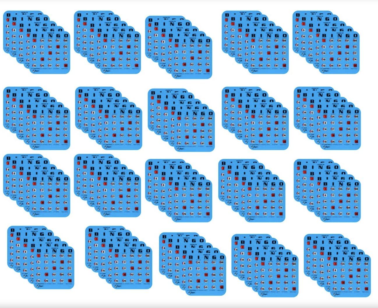 Regal Bingo Bulk Bingo Cards with Sliding Windows - Reusable Large Print Bingo Game Cards for Adults Large Group - 200 Pack, Blue