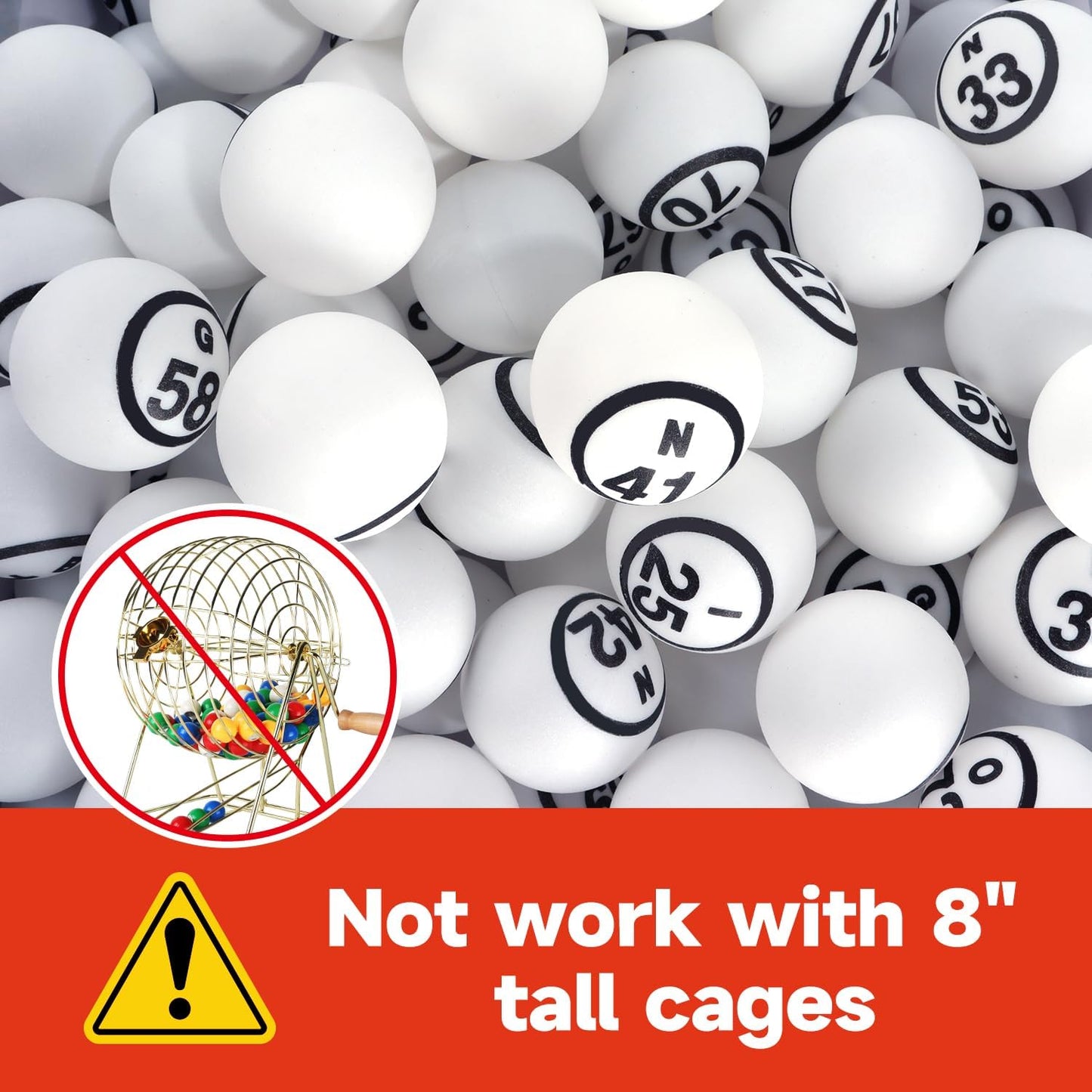 GSE Games & Sports Expert 1.5" Bingo Balls - Ping Pong Size Balls for Large Bingo Cage, Bingo Calling Balls for Parties, Prize Raffles, Family Game Nights