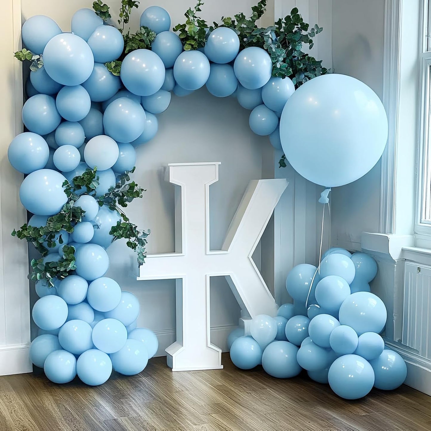 Blue Latex Balloons, 150pcs 5 inches Round Helium Light Blue Balloons for Birthday Baby Shower Wedding Birthday Party Decorations