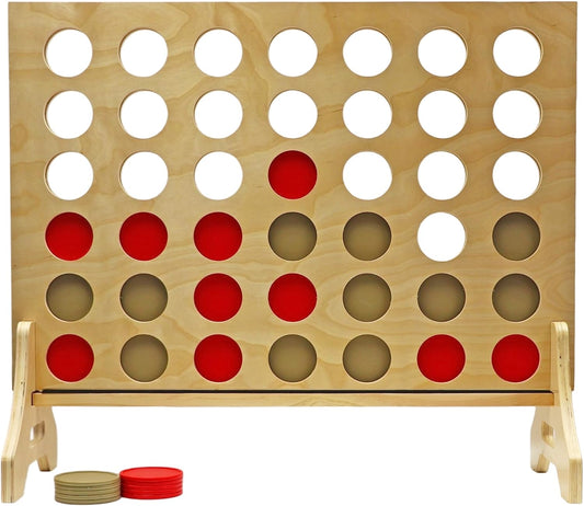 Tailgating Pros Premium Giant Four in a Row with Carrying Case - Jumbo Oversized Outdoor Yard Game - Connect Multiple Pucks in a Row to Win - Many Puck Colors Available!