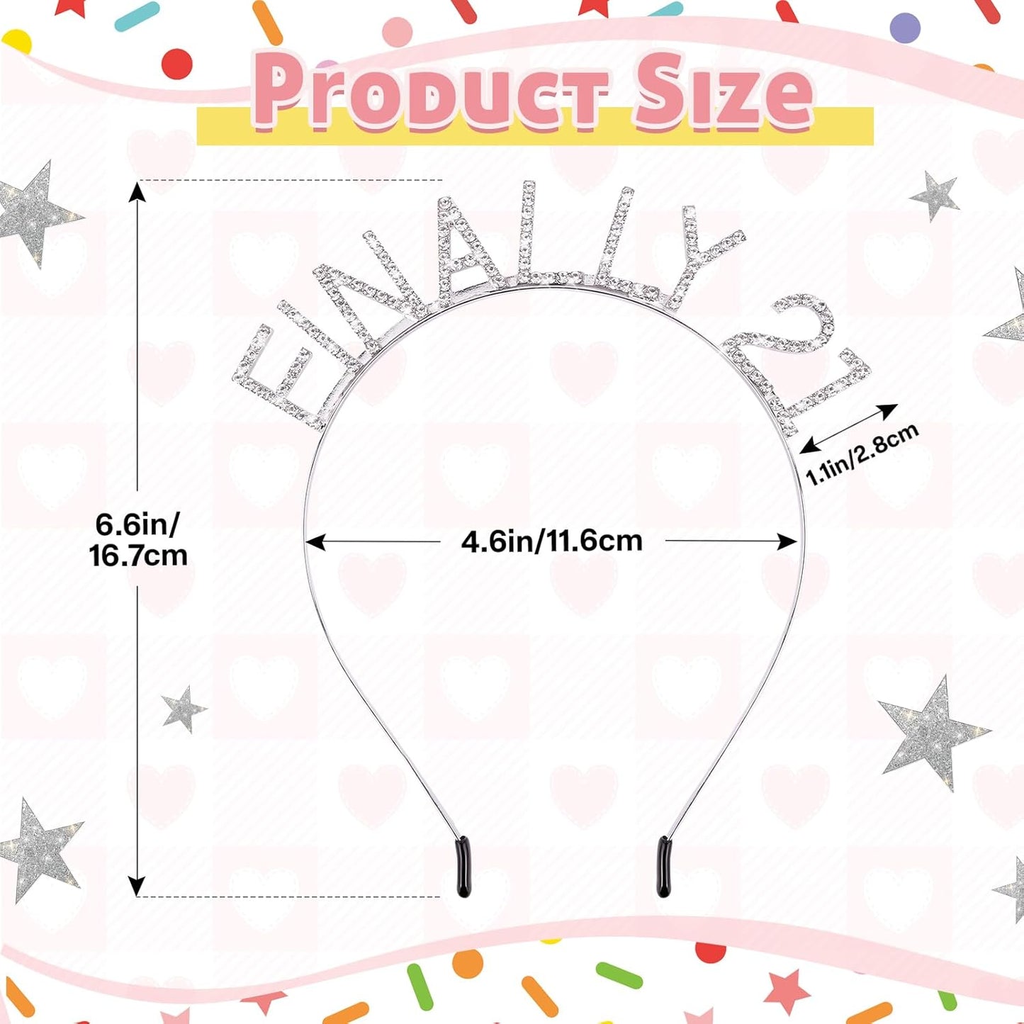 Finally 21 Birthday Sunglasses with Crown, 21st Birthday Gifts Decorations for Women, Birthday Glasses Headband Tiara