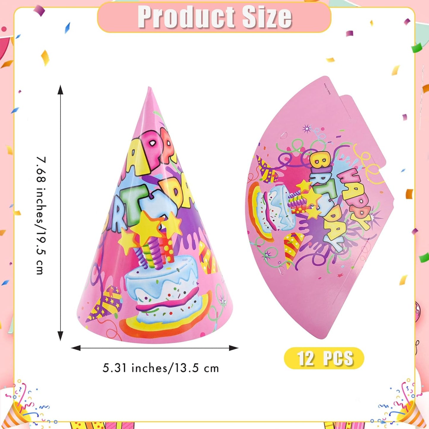 CANREVEL Party Hats for Kids and Adults, Party Supply for Party Decorations, Party Headwear for Birthday Celebration