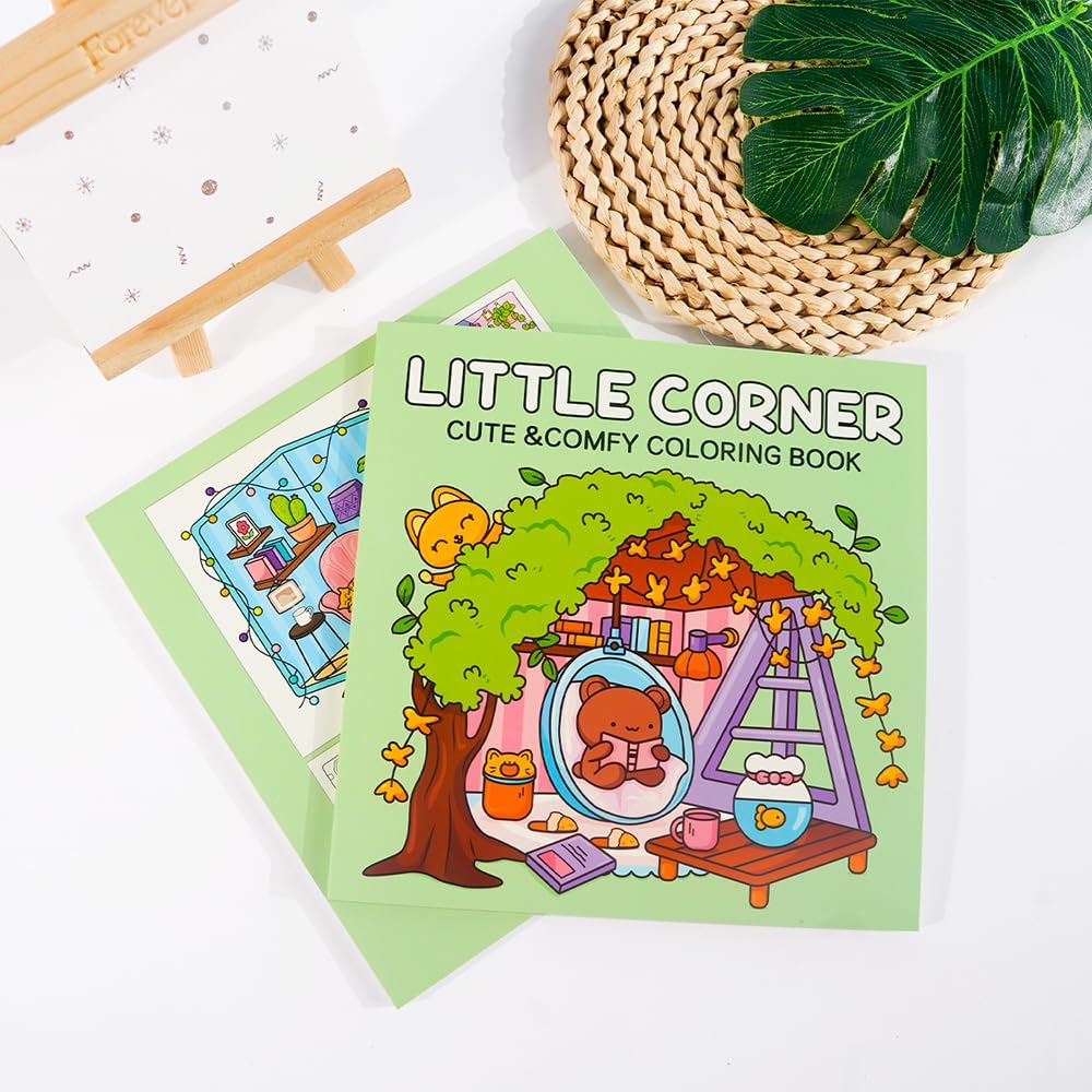 Adorable Coloring Book for Kids Ages 4–8: 40 Unique Single-Sided Pages to Prevent Bleed-Through | Thick Paper for Markers & Crayons | Screen-Free Learning Fun & Family Creative Gift (Little Corner)