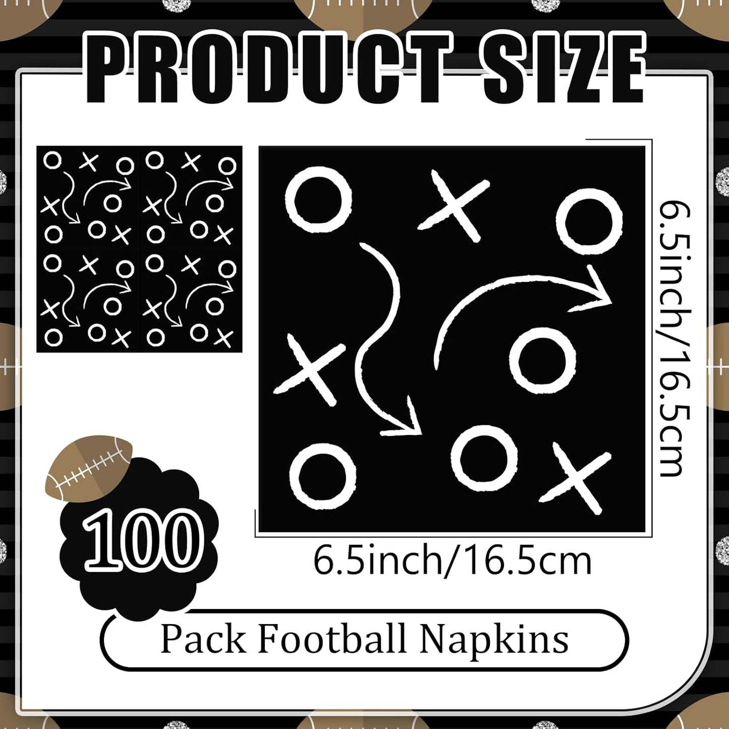 100 Pcs Football Napkins Bulk, Football Themed Party Supplies, Disposable Sports Dinner Paper Napkins for Guest Hand Paper Towels Birthday Party Favors