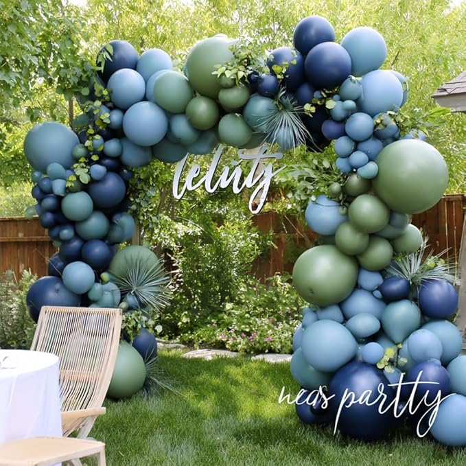 Navy Blue Balloons Double Stuffed Dark Blue Balloons Different Sizes Balloon Garland Arch Kit for Birthday Baby Shower Father's Day Graduation Wedding Party Decorations
