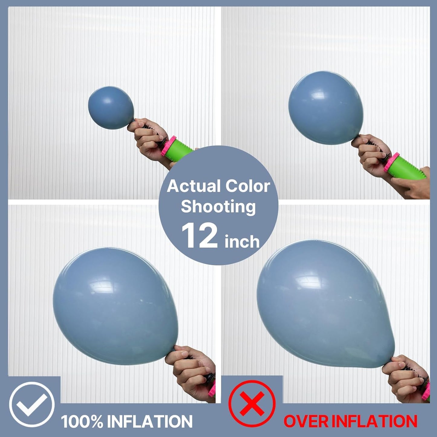 PartyWoo Dusty Blue Balloons 50 pcs 12 Inch Matte Boho Grey Blue Balloons for Graduation Baby Shower Gender Reveal Under the Sea New Born Birthday Party Decorations Blue-F55