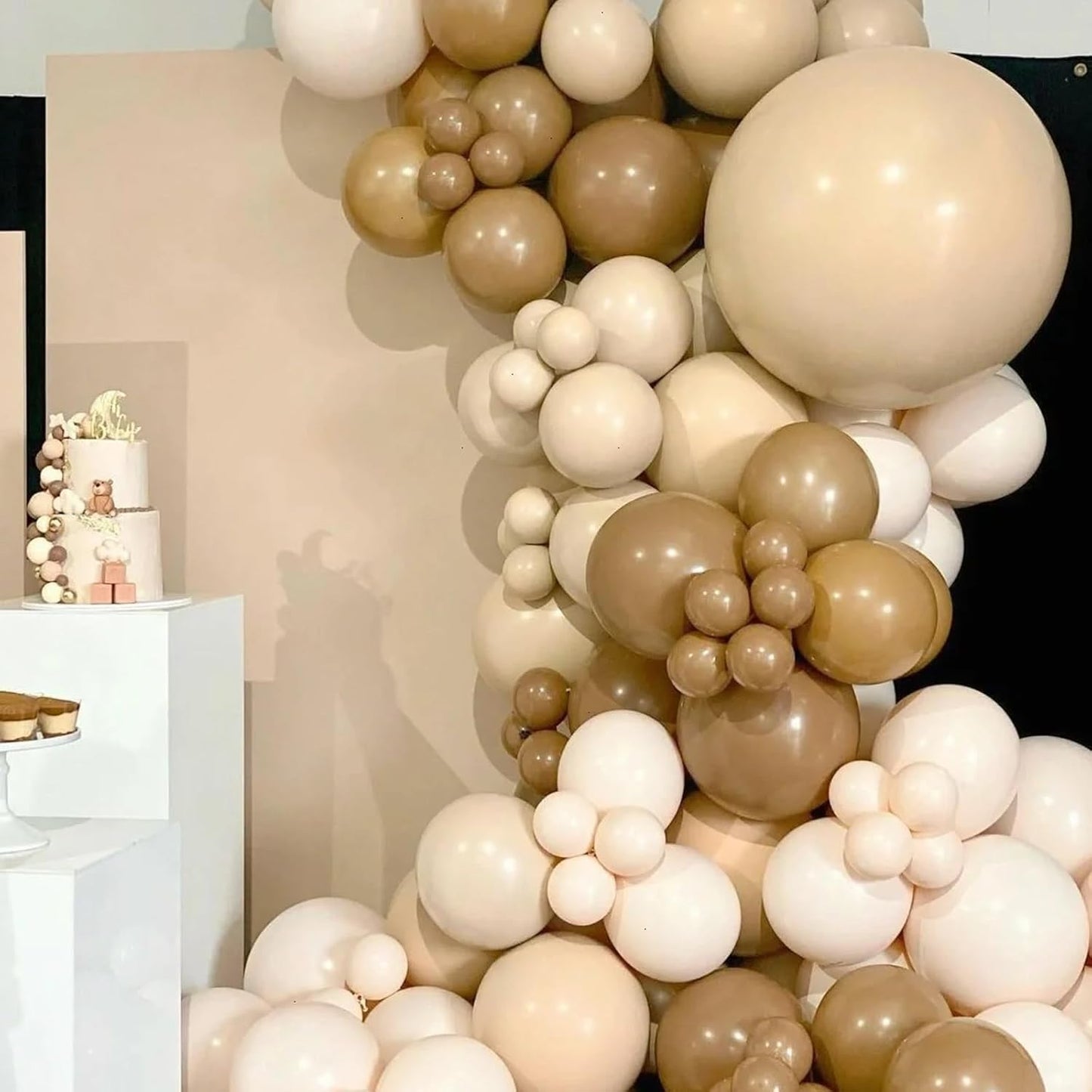 105pcs Khaki Balloons 12inch Party Latex Balloons for Boys Girls Birthday Baby Shower Gender Reveal Wedding Sunflower Party Decorations