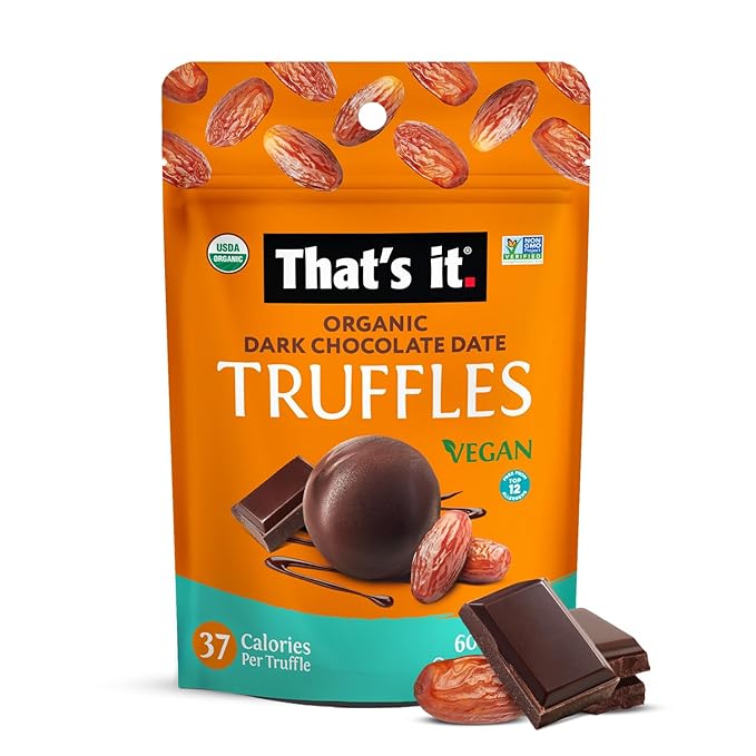 That's it Organic Dark Chocolate & Date Truffles. 100% Plant-Based, Vegan, Gluten-Free, All Natural (3 Pack)