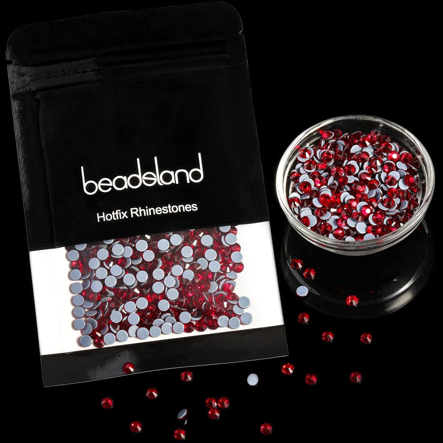 Beadsland Hotfix Rhinestones, 288pcs Crystal Rhinestones for Crafts Clothes DIY Decoration, Dark Siam, SS34, 7.0-7.3mm