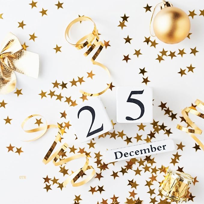 WEIKA 60g Star Confetti Glitter Star Table Confetti, Metallic Foil Star Glitter, Table Decorations for Party Wedding birthday graduation Decorations(Glitter Gold Set, 10mm and 6mm)