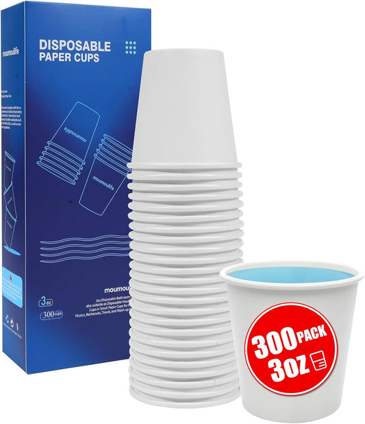 300 Pack White Disposable Bathroom Cups, Leakproof Small Paper Cups For Mouthwash & Daily Use, Home & Travel