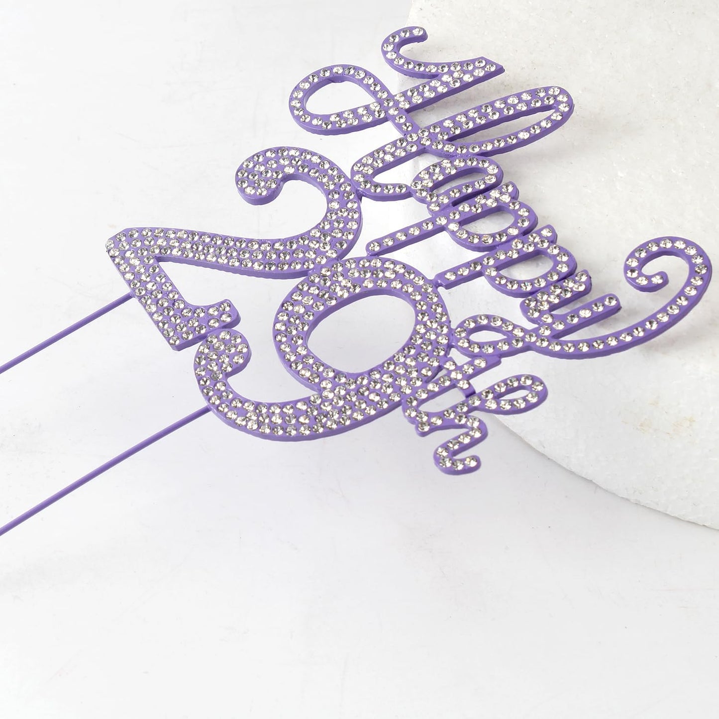 LASKYER Happy 29th Birthday Purple Rhinestone Cake Topper - 29th Birthday/Anniversary,Cheers to 29 Years Old Bday Party Metal Sparkly Centerpieces Decorations.