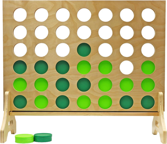 Tailgating Pros Premium Giant Four in a Row with Carrying Case - Jumbo Oversized Outdoor Yard Game - Connect Multiple Pucks in a Row to Win - Many Puck Colors Available!