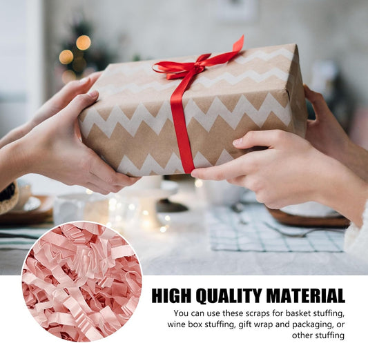 ZEBMOON 2 LB Light Pink Crinkle Cut Paper Shred Filler Great for Gift Wrapping, Basket Filling, Birthday, Wedding, Halloween, Thanksgiving, Christmas Day, New Year Party Decorations Filling Supplies