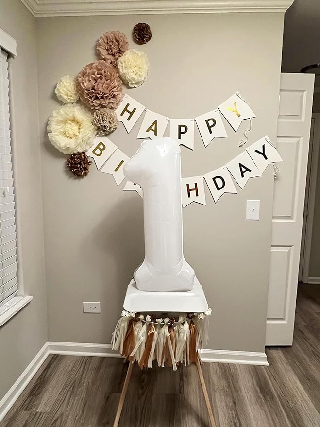 Number 6 Balloon 40 Inch, 6 7 Six Seven Birthday Decorations, 6th Birthday Balloon for Men Women, White 16 60 61 65 Numbers Balloons Party Wedding Events Decorations