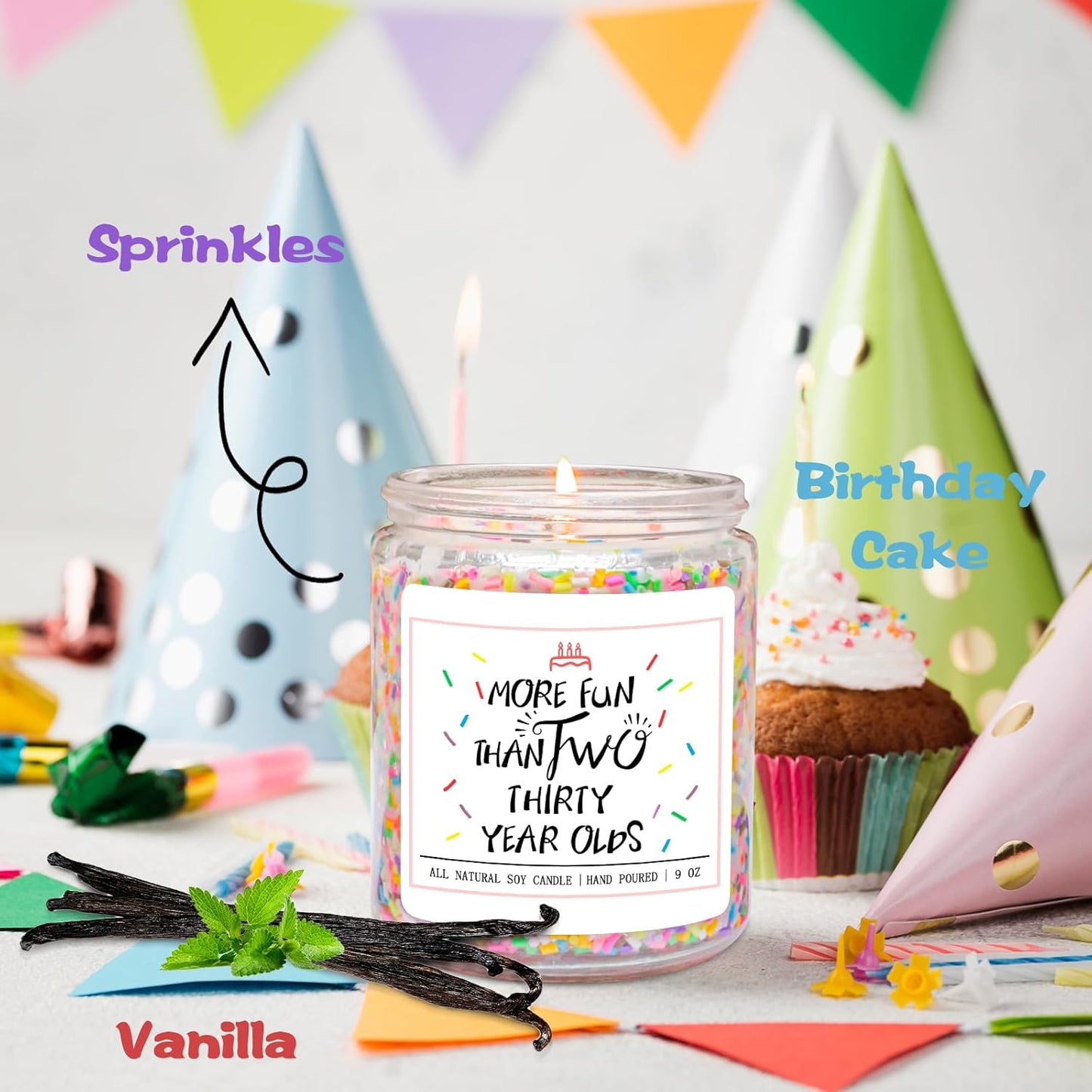Homsolver 60th Birthday Gifts for Women, Best Ideas Birthday Decorations Candle Gift for Mom, Friends, Wife, Sister, Grandma, Vanilla Cream Scent Handmade Aromatherapy Candles