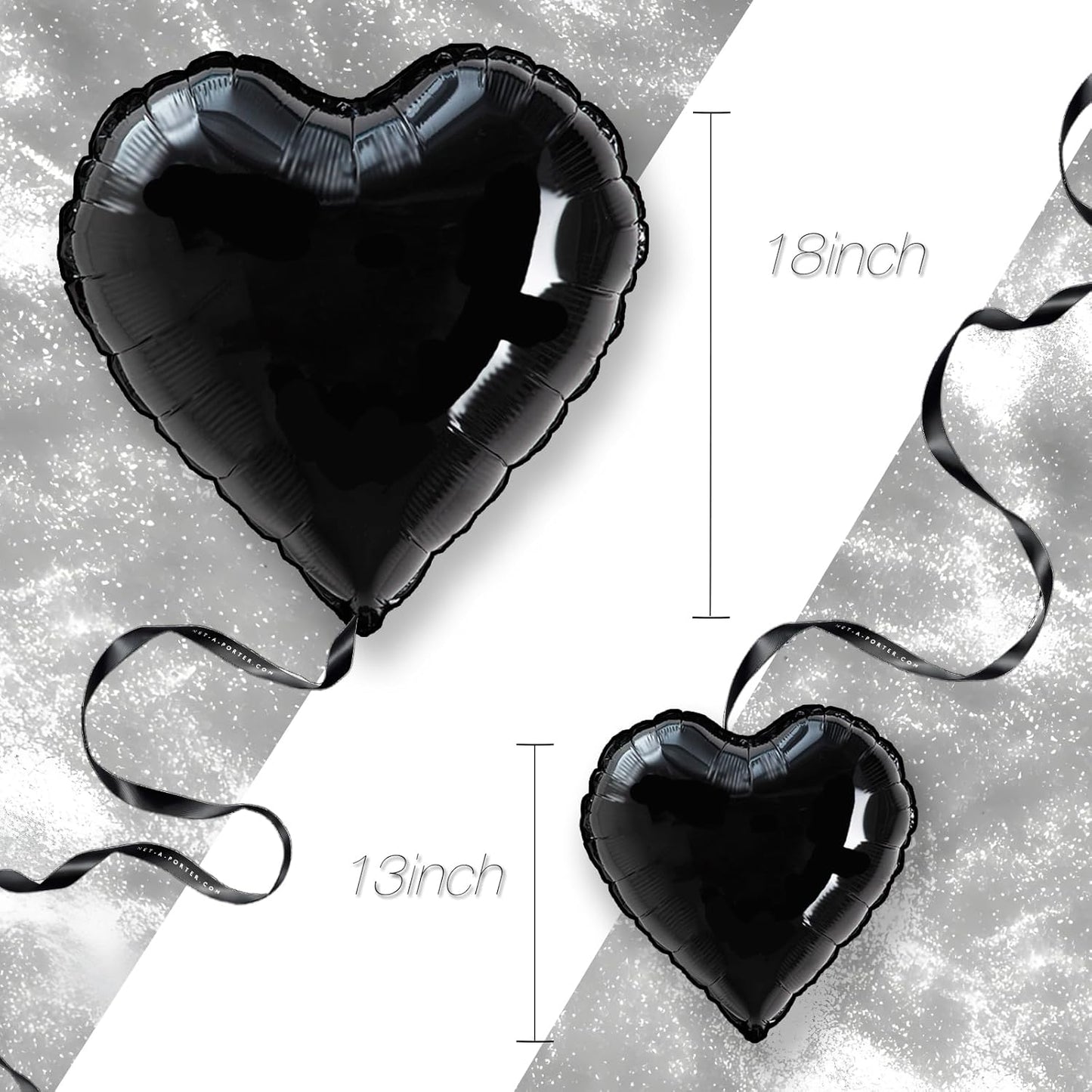 24 Pcs Black Heart Balloons,18 Inch LOVE Heart Foil Mylar Balloons for Black Themed BirthdayValentines,Engagement,Wedding Party,Baby Shower,Graduation Anniversary Decorations (LOVE)