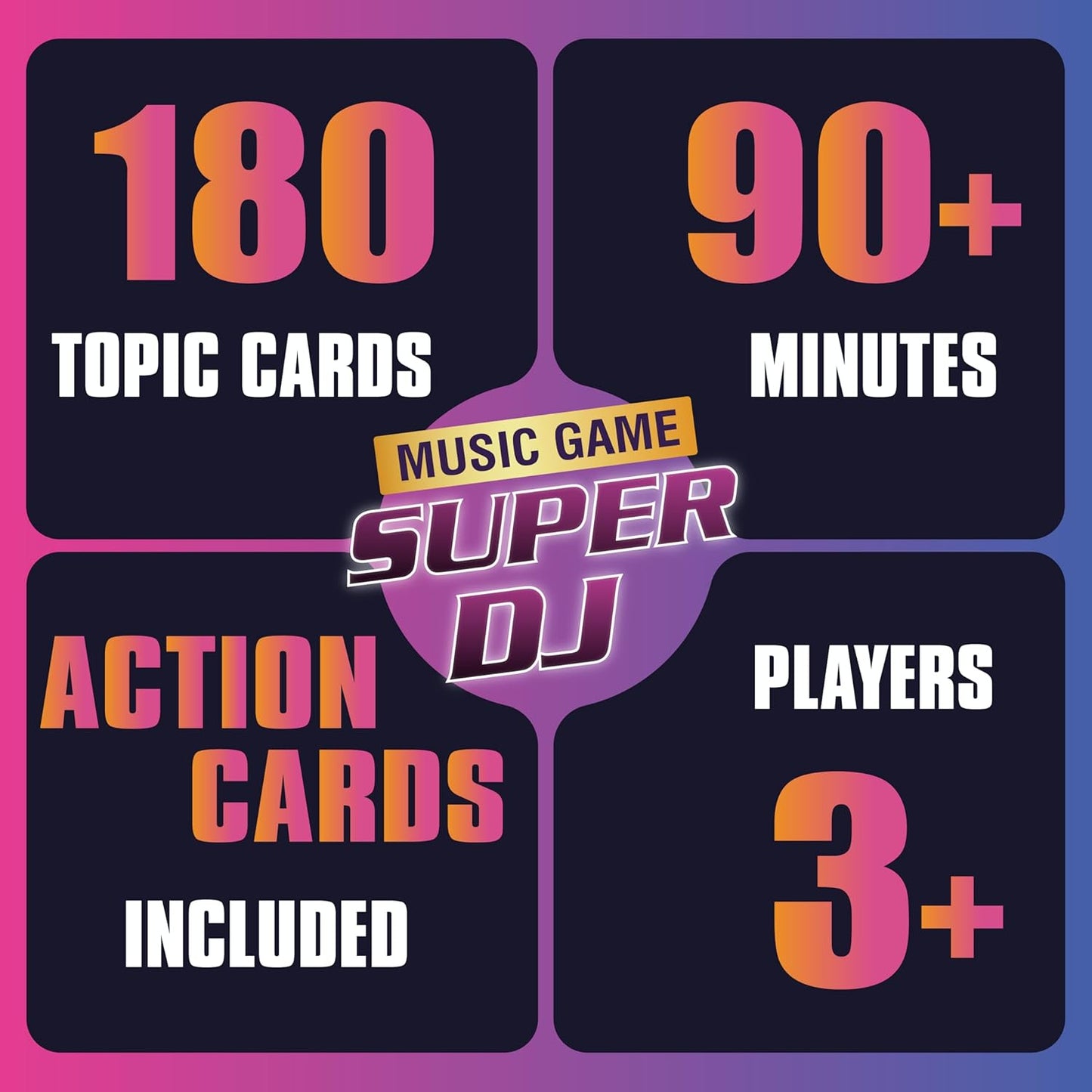 Super DJ Play Your Best Song Card Game, Music and Karaoke Party Game for Adults and Teens(180 Prompts & Action Cards)