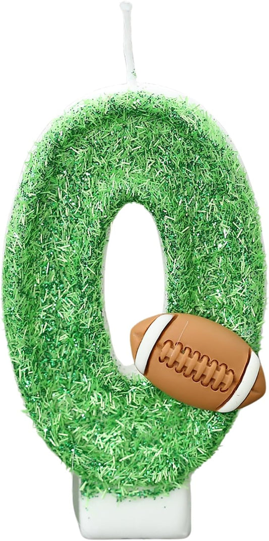 Football Birthday Number Candles for Cake Green Number Candle Football Cake Topper Cupcake Topper for Football Birthday Party Decorations Supplies Favors