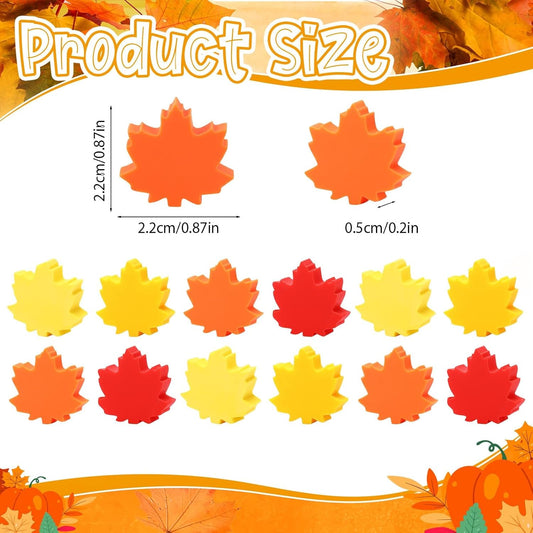 80pcs Mini Fall Maple Leaf Charms Polymer Clay Ornaments Fall Leaves Table Scatters Autumn Vase Filler for Thanksgiving Decoration Party Favors Arts Craft Supplies