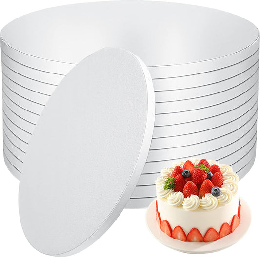 12 PCS Cake Drums 8 Inch, 8inch Drum, Cake Boards 8 Inch Round, 1/2" Thick Cardboard, Sturdy Circle, Base para Pastel Cardboard Base White Cake Boards for Wedding