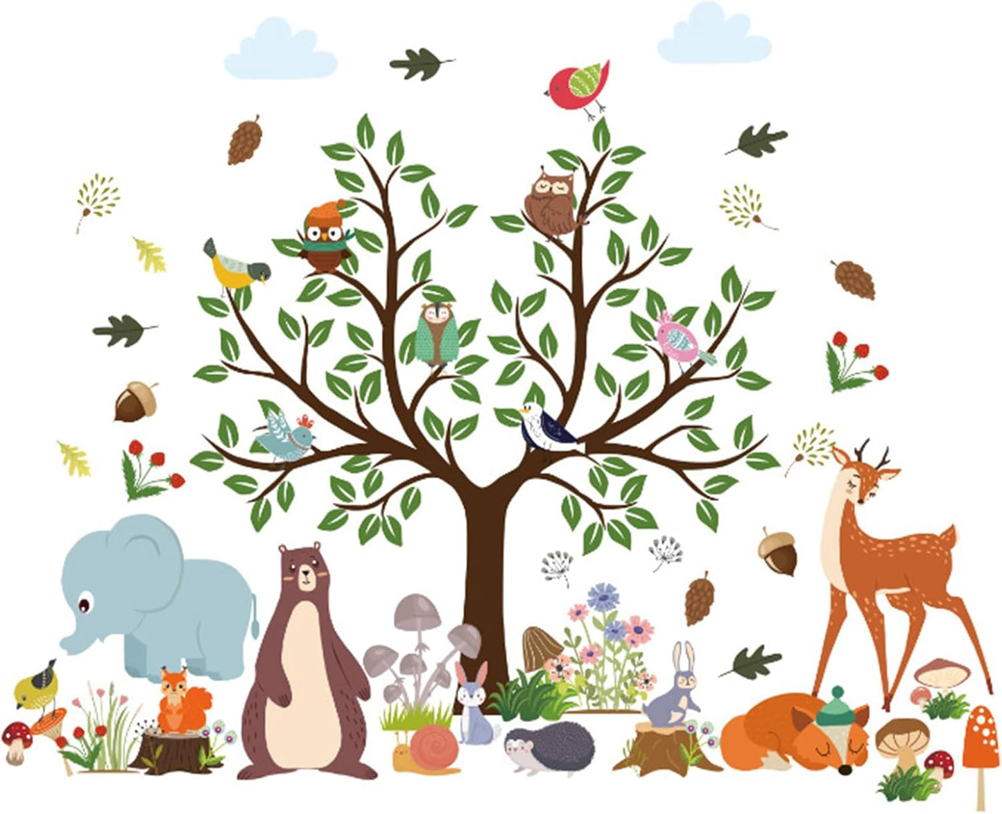 Tree Wall Decals Stickers Decor for Bedroom Living Room Zoo Animal Tree 3D Wall Stickers & Murals Decor for Bedroom Art as Decorations