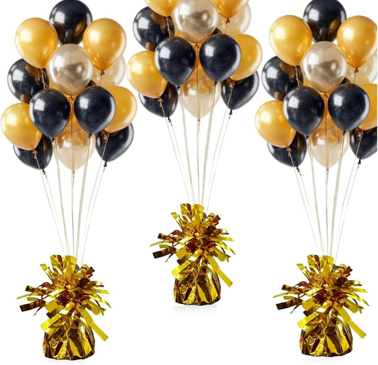 Balloon weights, 12 pieces, aluminum foil, suitable for birthday parties, gatherings, weddings, dinners and other occasions, weight 0.36bl (Gold)