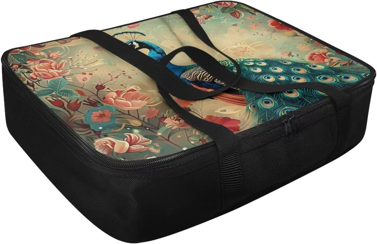 Peacock Insulated Casserole Carriers Portable Food Warmer for Hot or Cold Food Lasagna Holder Tote Casserole Dish Carrying Case Fits 11 x 15 or 9 x 13 Baking Dish
