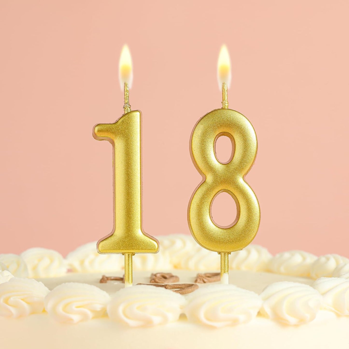 10-Pieces Gold Numeral Birthday Candles, Cake Numeral Candles Number 0-9 Glitter Cake Topper Decoration for Birthday,Wedding Anniversary,Party Celebration
