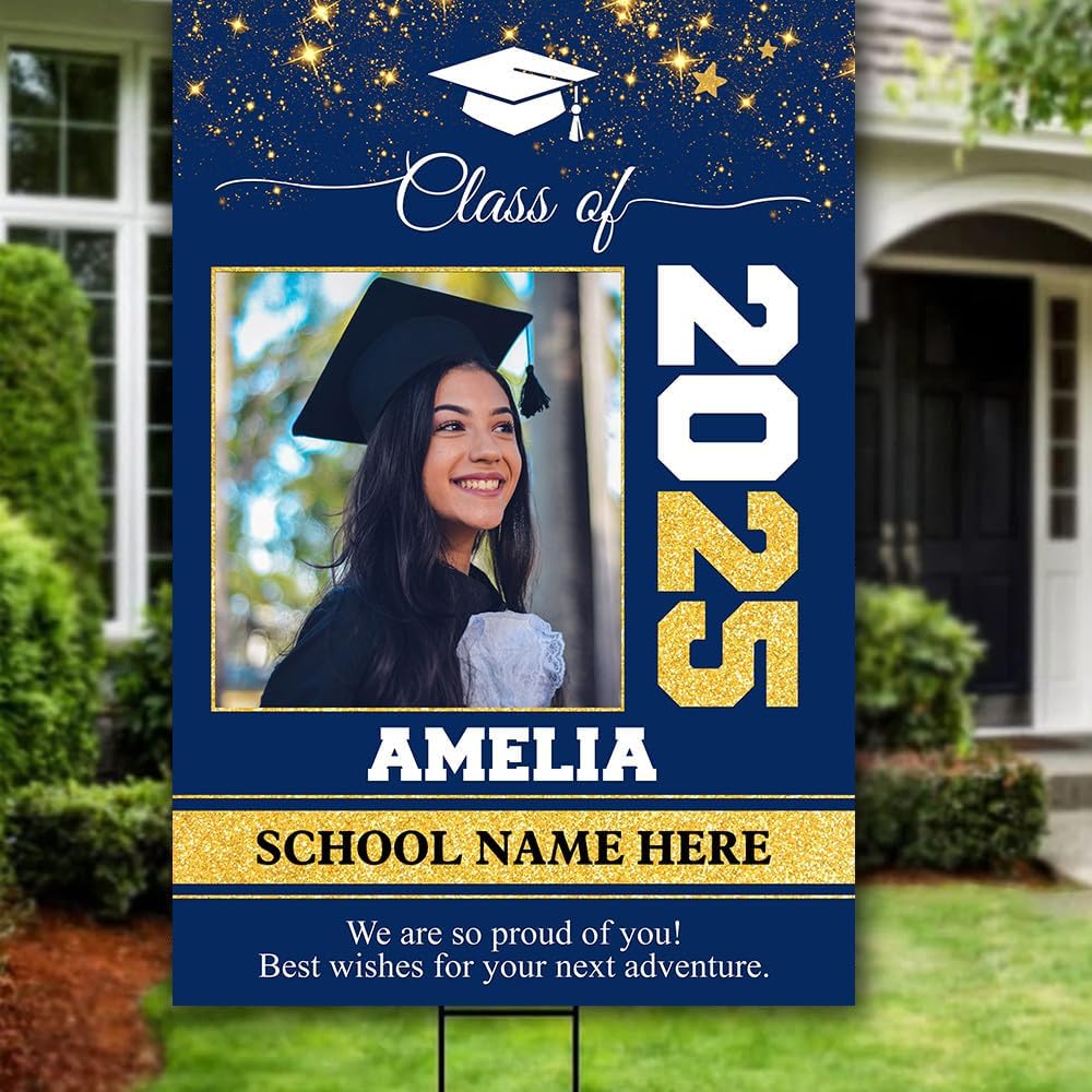 Personalized Graduation Yard Signs, Class of 2025 Sign, Graduation Senior Sign 2025, Graduate Yard Sign, Graduation Decorations Sign, High School Grad, College Graduation Sign #6