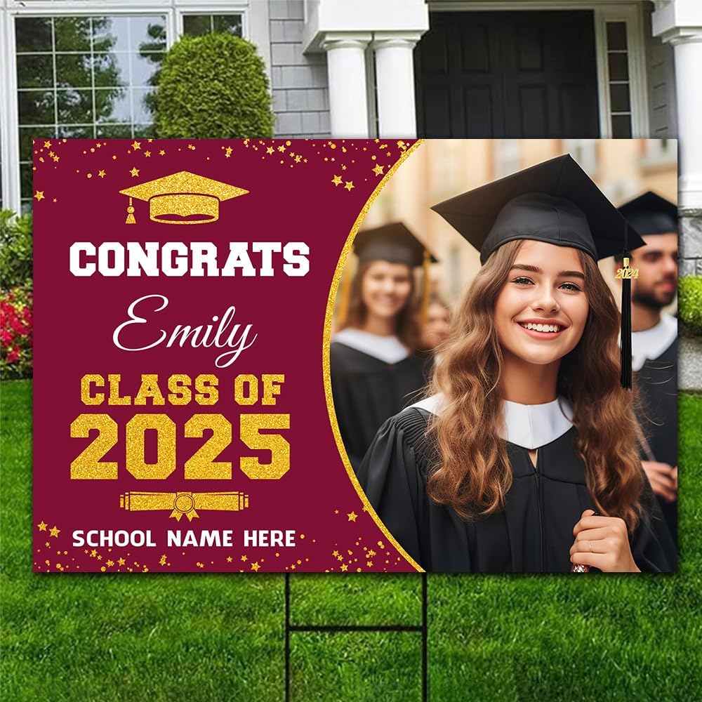 Personalized Graduation Yard Signs, Class of 2025 Sign, Graduation Senior Sign 2025, Graduate Yard Sign, Graduation Decorations Sign, High School Grad, College Graduation Sign #10