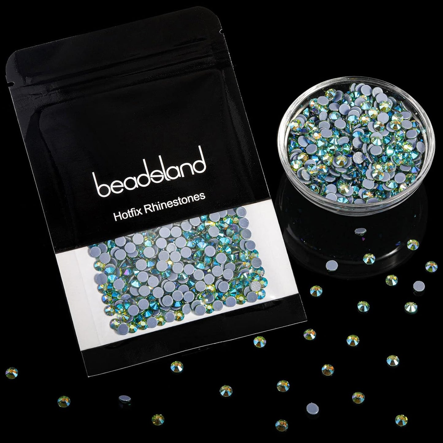 Beadsland Hotfix Rhinestones, 2880pcs Flatback Crystal Rhinestones for Crafts Clothes DIY Decorations,Peridot AB, SS10, 2.7-2.9mm