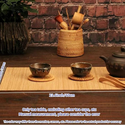 Carbonized Bamboo Matchstick Natural Table Runner, Bamboo Table Runner, Natura Tablemat, Home Décor, 1 Pcs, 12 x 24 Inch Anti-Slip Vintage Coffee/Tea Mats