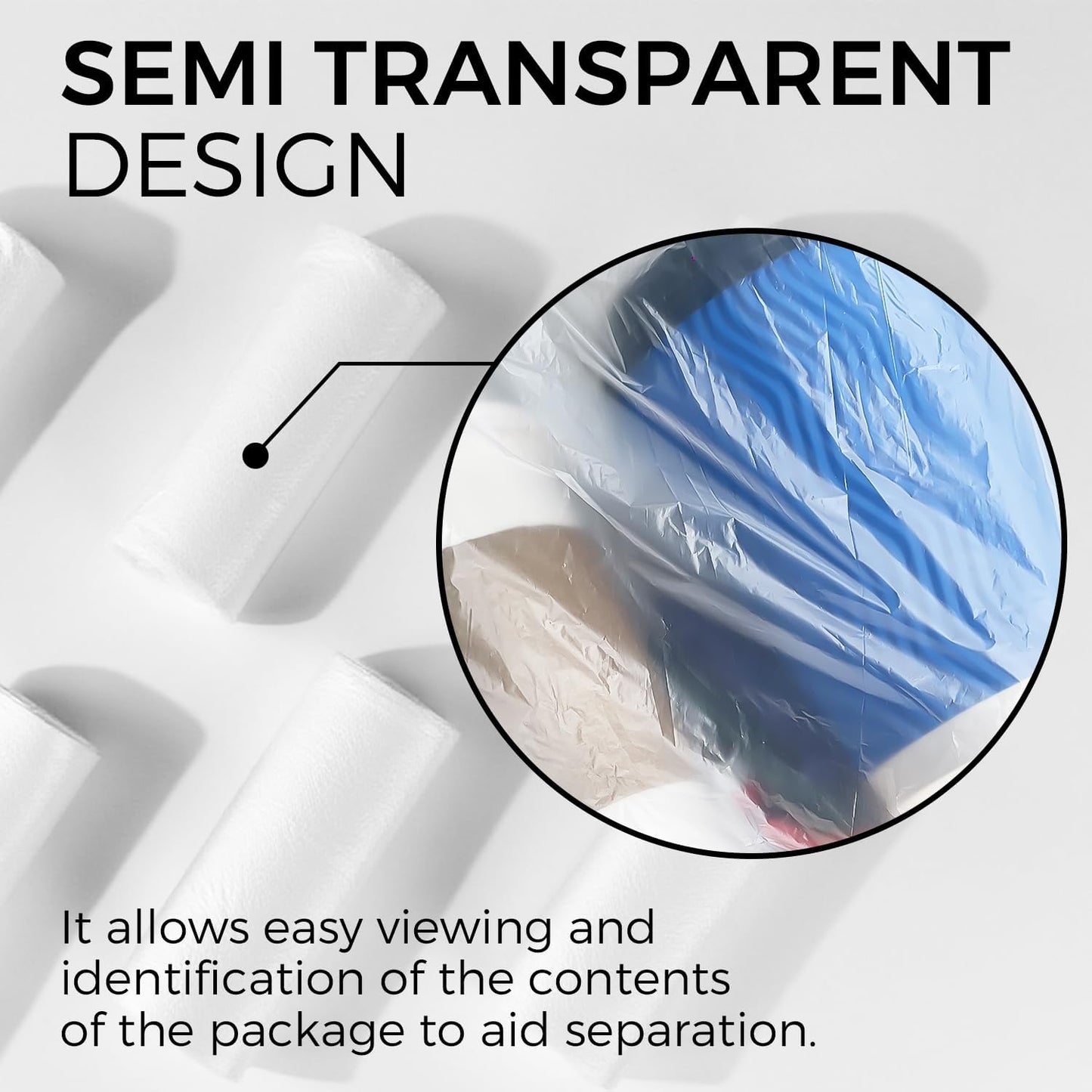 6-8 Gallon Medium Trash Bags 500 Count Super Value Bulk Kitchen Garbage Bags Unscented Clear Wastebasket Bin Liners