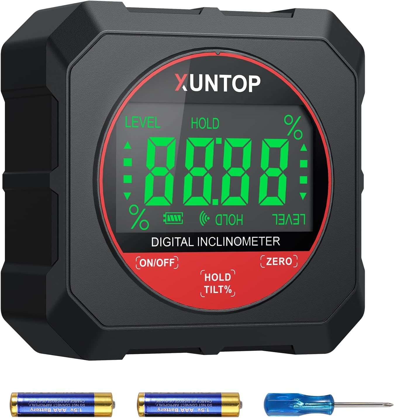 4x90°Digital Angle Finder Strong Magnetic Bottom Digital Angle Gauge±0.2° Accuracy Angle Measuring Tool with LCD Display for Hanging Decorations Woodworking Construction and Table Saw