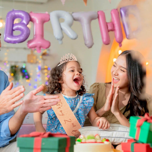 CIEHER 2nd Birthday Crown and Sash, It's My 2 Bday Sash, 2nd Birthday Decorations Rose Gold