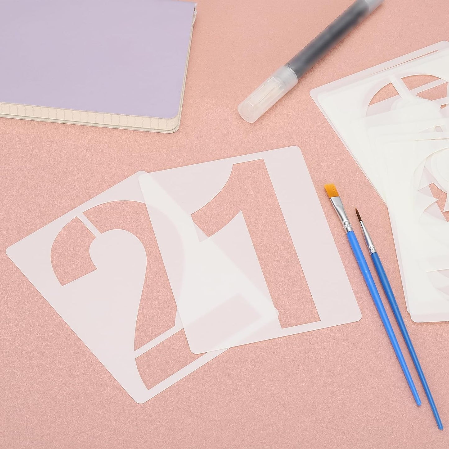 PATIKIL 16 Inch 10Pcs Large Number Stencils, 0-9 Address Number Stencil, Reusable Plastic Digital Templates for Crafts Wood Stencils Templates White