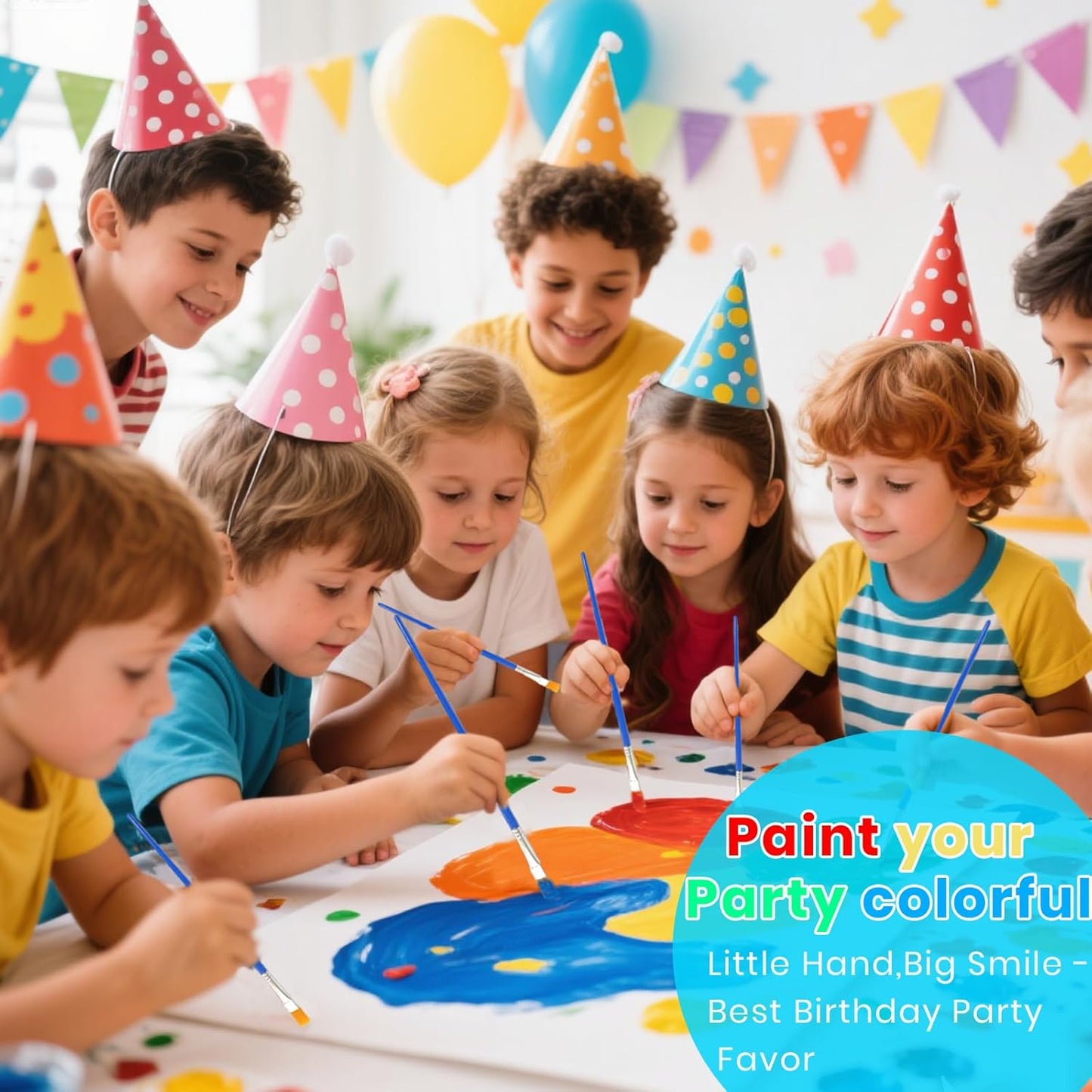 24 Pack Mini Acrylic Paint Set, 12 Colors Washable Acrylic Paint Strips with 48Pcs Painting Brushes for Kids&Adults Paint, 336 PCS Kids Painting Kit for Birthday Party Favor, Classroom, Art Gift