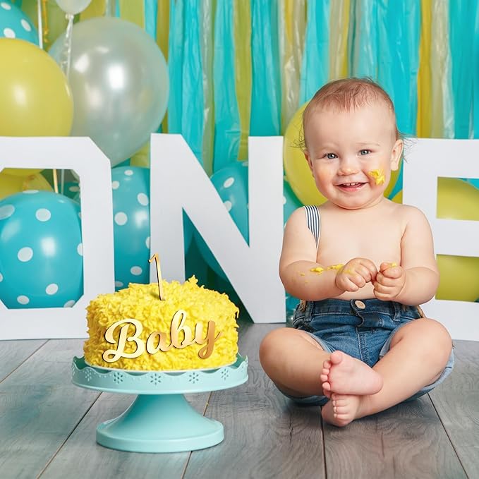 Jspupifip 64 Pcs Acrylic Cake Alphabet Numbers Topper, Mirror Number 0-9 and Alphabet A-Z Personalized Cake Picks Decor Anniversary Wedding Baby Shower Party Supplies(Gold)