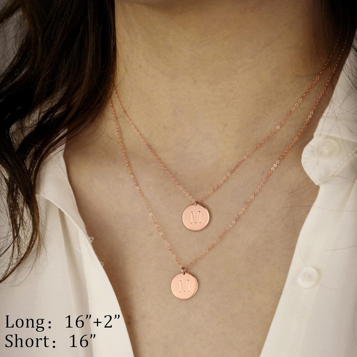IEFWELL Stocking Stuffer for Teen Girls - Necklaces for Women Girls, 14K Gold-Plated Double Side Engraved Hammered Coin Necklaces, Layered Necklace Jewelry Pendant Gifts for Teen Girls Kids