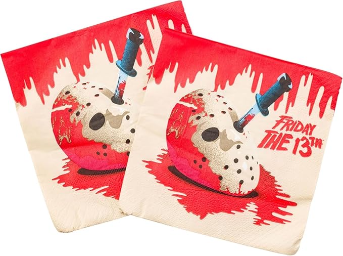 Silver Buffalo Friday the 13th 32 Pack Partyware Disposable Paper Plates and Napkins