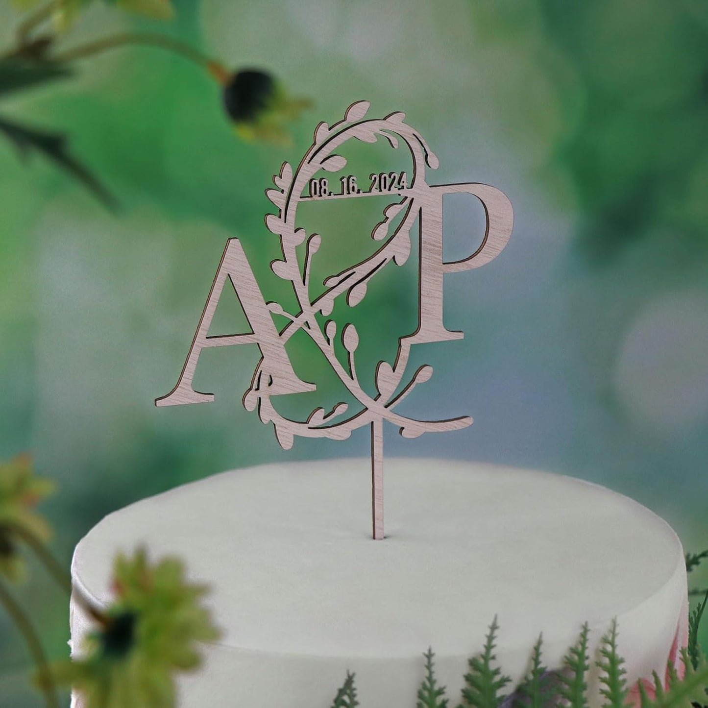 Initial Wedding Cake Toppers,Custom Cake Topper Wedding Bride and Groom,Personalized 16 Colors Anniversary Cake Decoration