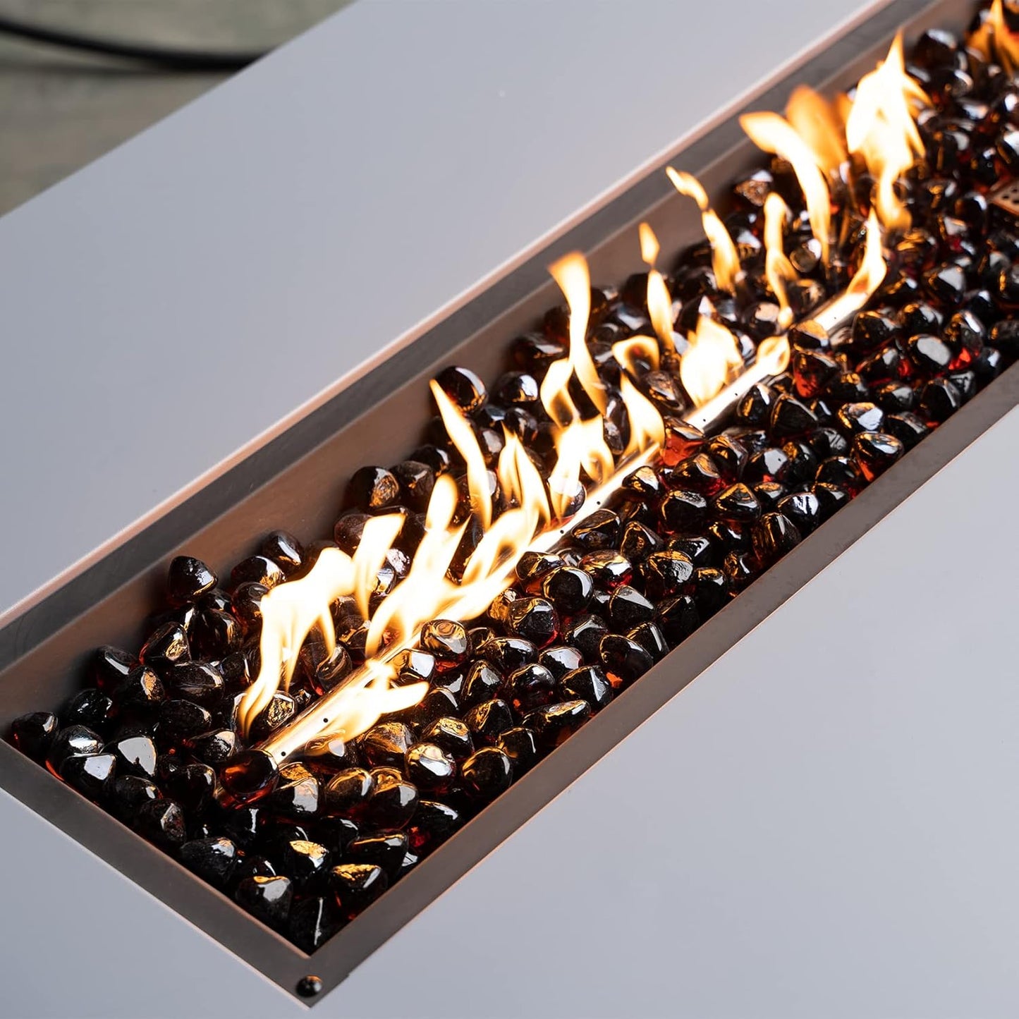Mr. Fireglass 10 Pounds Blended Fire Glass Diamonds for Fireplace Fire Pit & Lanscaping - 1 inch High Luster Amber Fire Rocks