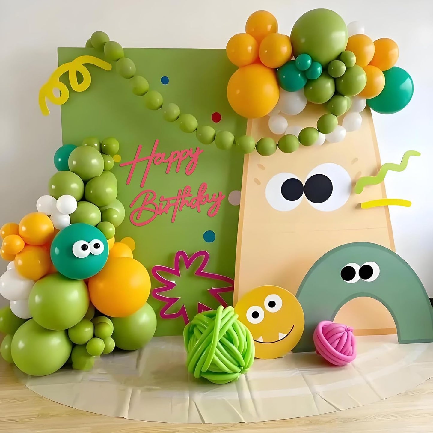 Happy Birthday Sign for Arch Backdrop - Felt Happy Birthday Letters Banner & Sign for Girls, Boys & Adults' Birthday Party Balloon Arch Decorations (Pink)